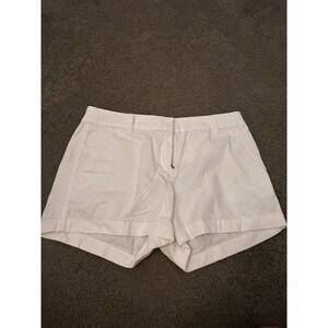J.Crew Womens White Cuffed Chino Shorts Classic Casual‎ Everyday Size 4